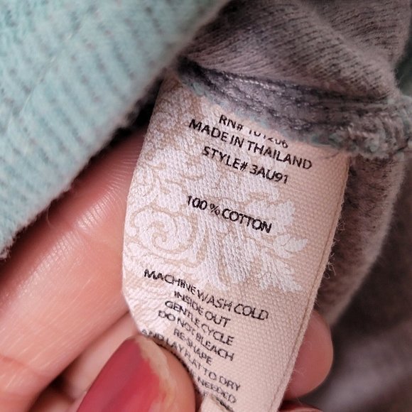 Soft Surroundings Medium M Teal Blue Button Accent Long Sleeve Women's Shirt - Picture 5 of 5